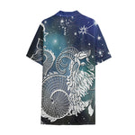 Constellation Of Capricorn Print Cotton Hawaiian Shirt