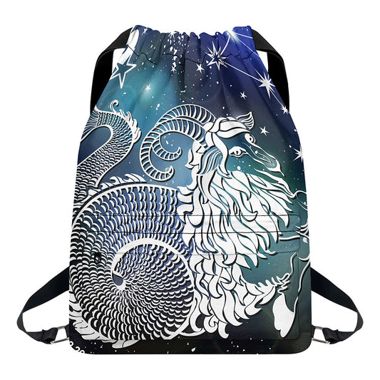 Constellation Of Capricorn Print Drawstring Backpack