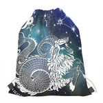 Constellation Of Capricorn Print Drawstring Bag