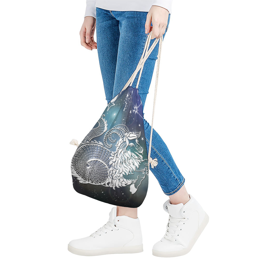 Constellation Of Capricorn Print Drawstring Bag