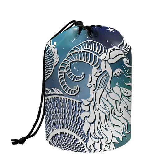 Constellation Of Capricorn Print Drawstring Makeup Bag