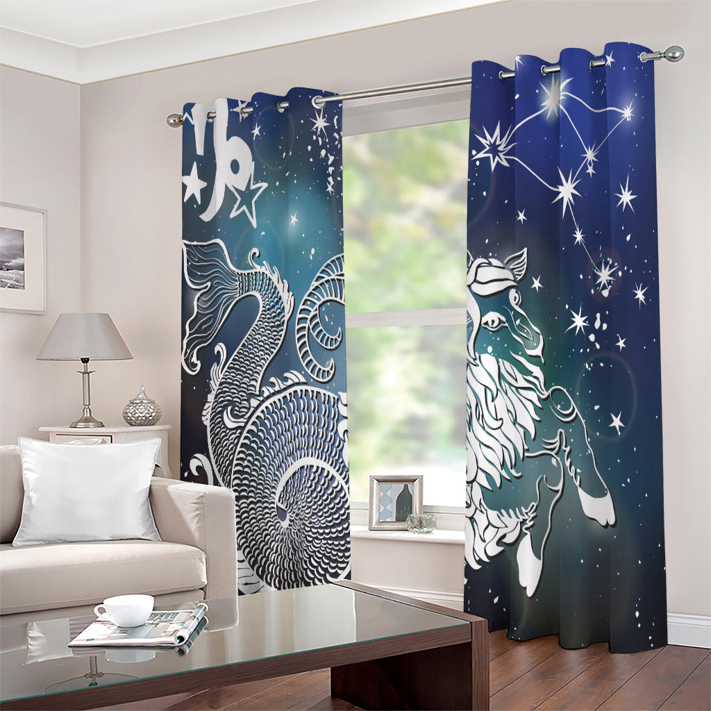 Constellation Of Capricorn Print Extra Wide Grommet Curtains