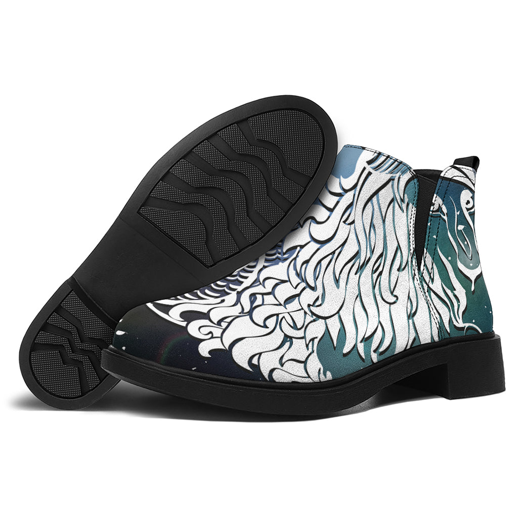 Constellation Of Capricorn Print Flat Ankle Boots