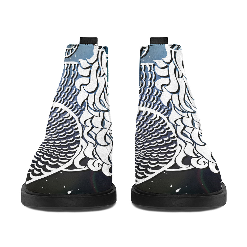 Constellation Of Capricorn Print Flat Ankle Boots