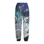 Constellation Of Capricorn Print Fleece Lined Knit Pants