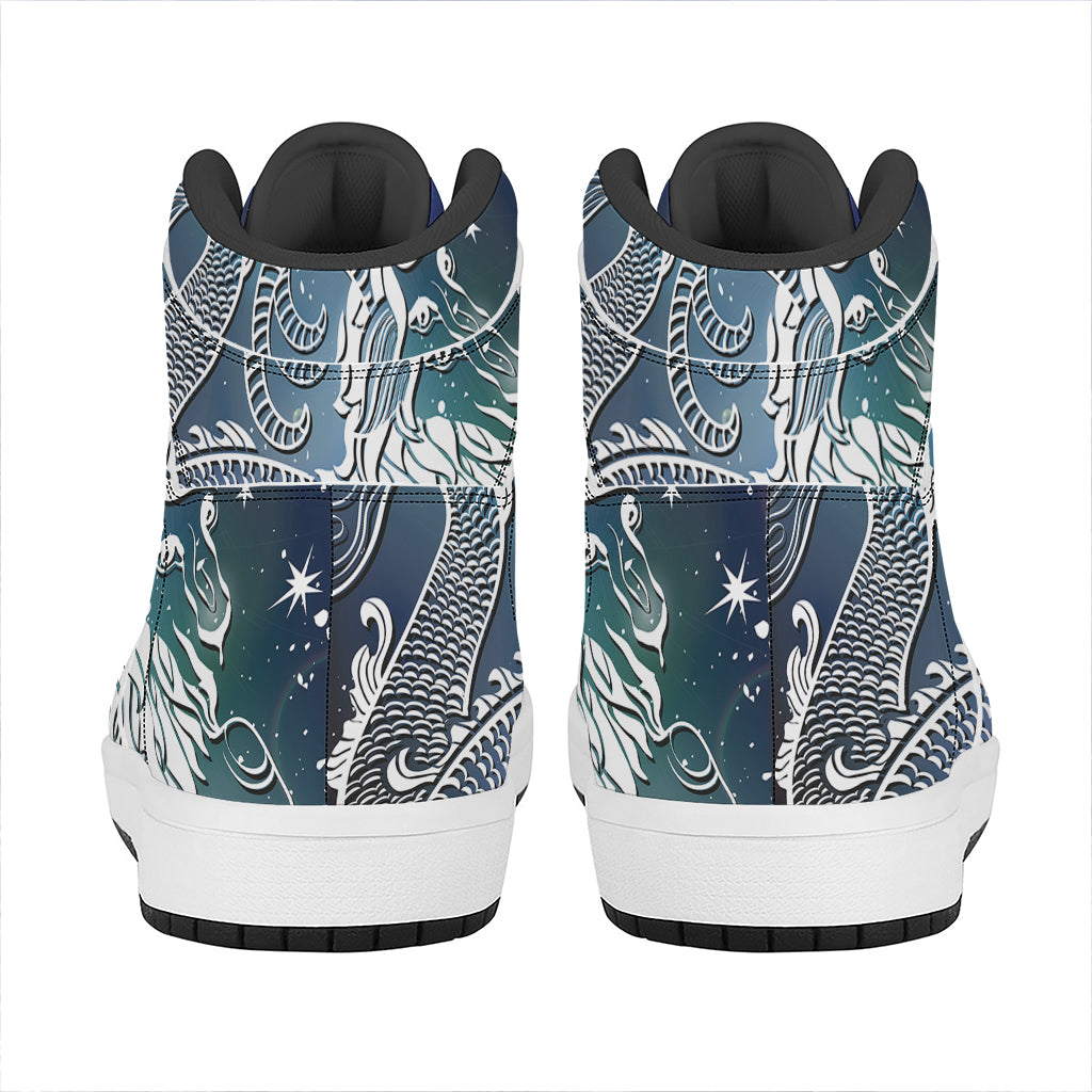 Constellation Of Capricorn Print High Top Leather Sneakers