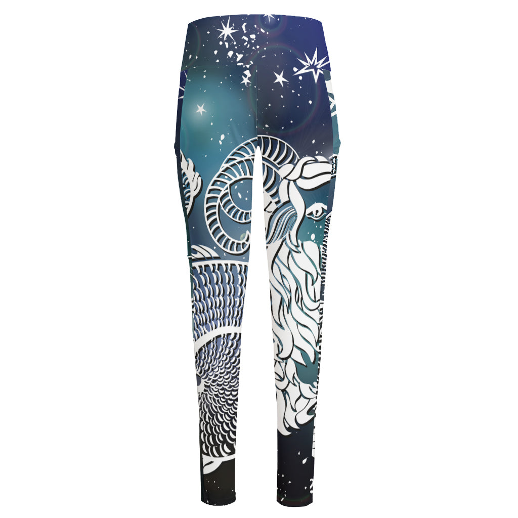 Constellation Of Capricorn Print High-Waisted Pocket Leggings