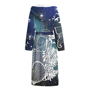 Constellation Of Capricorn Print Hooded Bathrobe