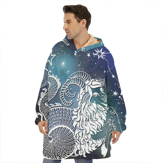 Constellation Of Capricorn Print Hoodie Blanket