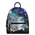 Constellation Of Capricorn Print Leather Backpack