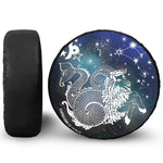 Constellation Of Capricorn Print Leather Spare Tire Cover