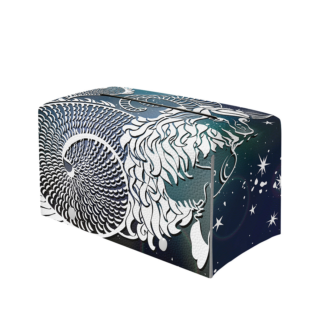 Constellation Of Capricorn Print Leather Tissue Box Cover
