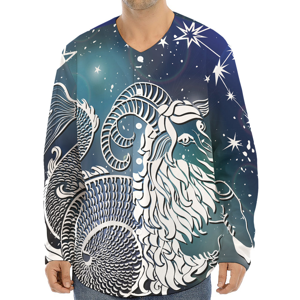 Constellation Of Capricorn Print Long Sleeve Baseball Jersey