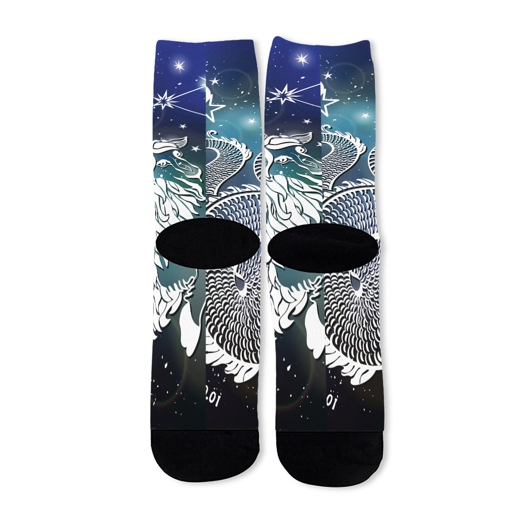 Constellation Of Capricorn Print Long Socks