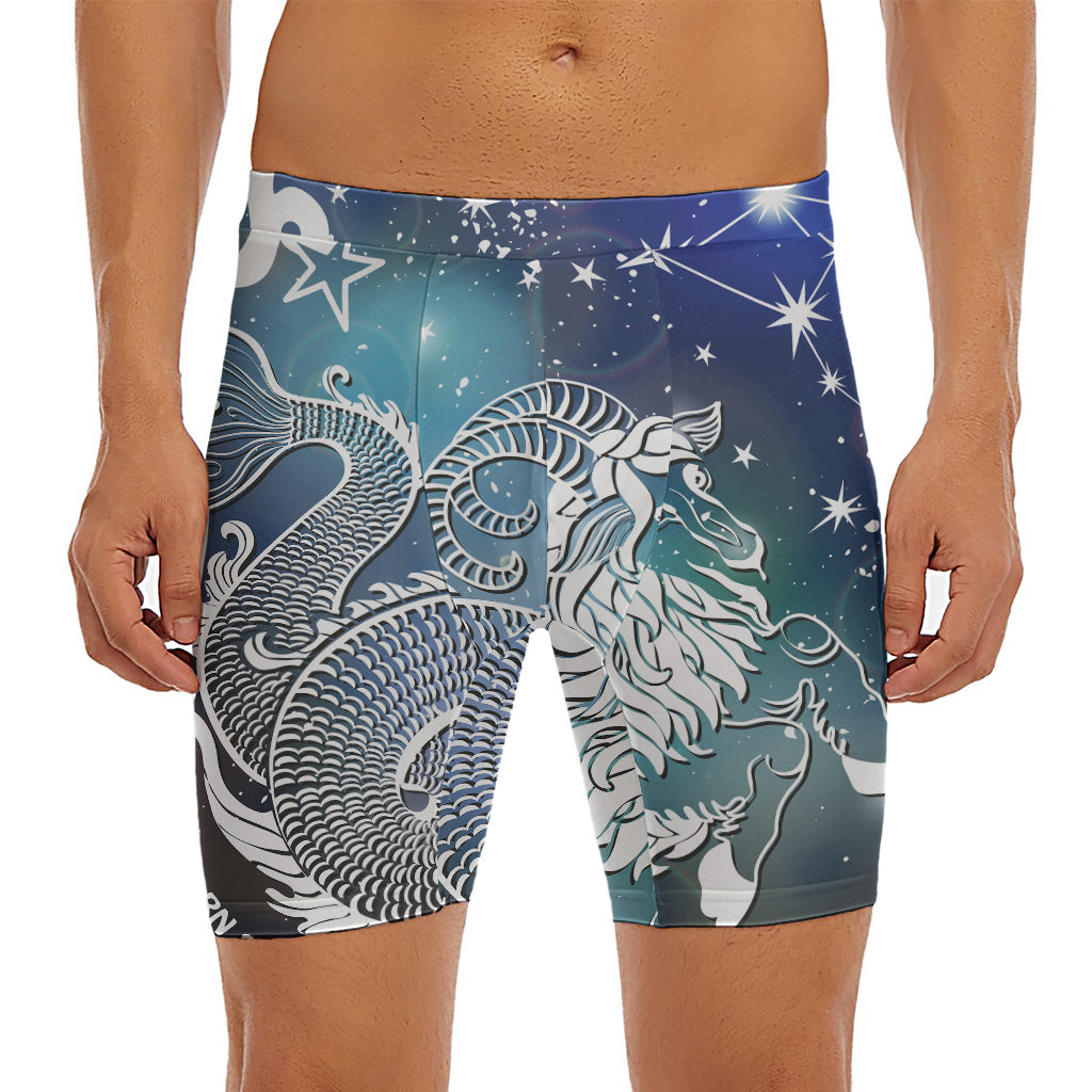 Constellation Of Capricorn Print Men's Long Boxer Briefs