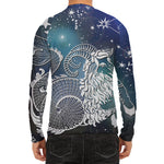 Constellation Of Capricorn Print Men's Long Sleeve Rash Guard