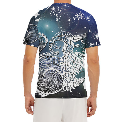 Constellation Of Capricorn Print Men's Short Sleeve Rash Guard