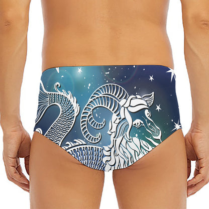 Constellation Of Capricorn Print Men's Triangle Swim Briefs
