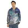 Constellation Of Capricorn Print Men's Velvet Pullover Hoodie