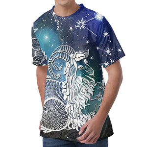 Constellation Of Capricorn Print Men's Velvet T-Shirt