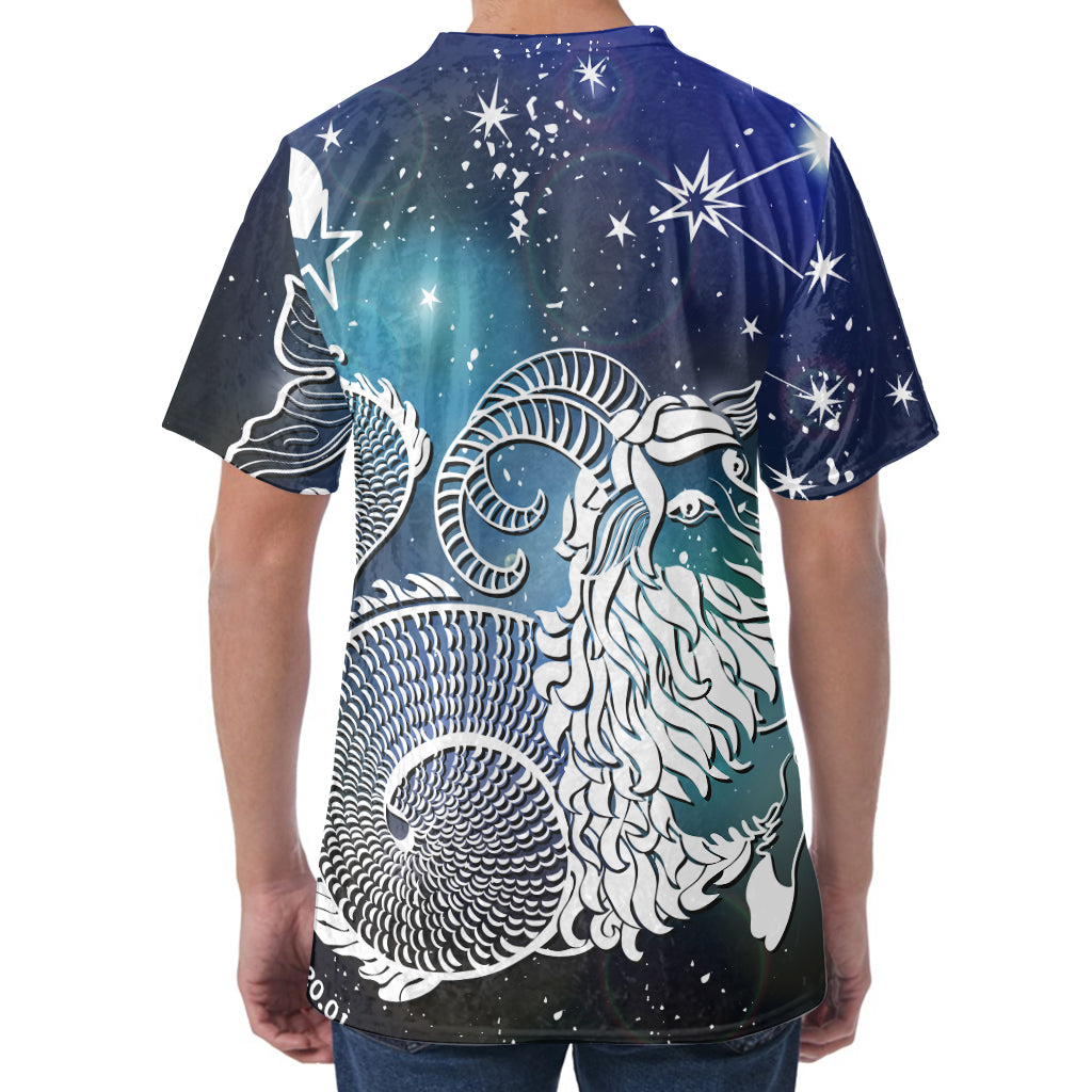 Constellation Of Capricorn Print Men's Velvet T-Shirt