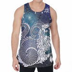 Constellation Of Capricorn Print Men's Velvet Tank Top