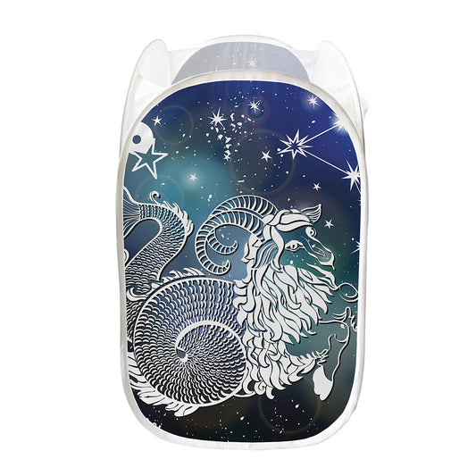 Constellation Of Capricorn Print Mesh Laundry Hamper