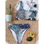 Constellation Of Capricorn Print One Shoulder Bikini Top