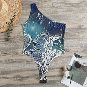 Constellation Of Capricorn Print One Shoulder Bodysuit