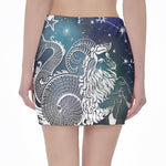 Constellation Of Capricorn Print Pencil Mini Skirt