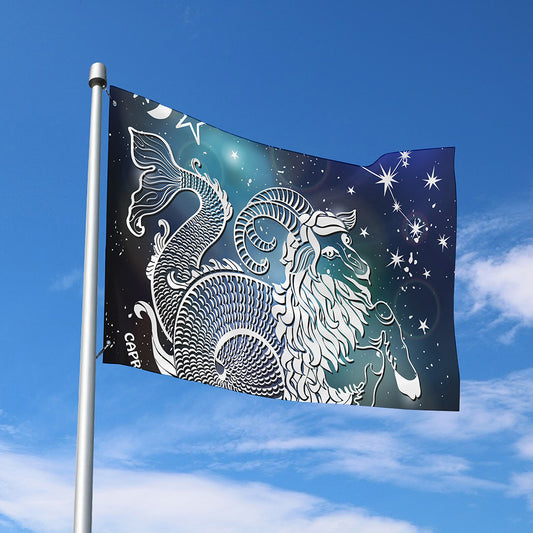 Constellation Of Capricorn Print Polyester Flag