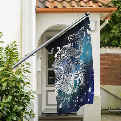 Constellation Of Capricorn Print Polyester Flag