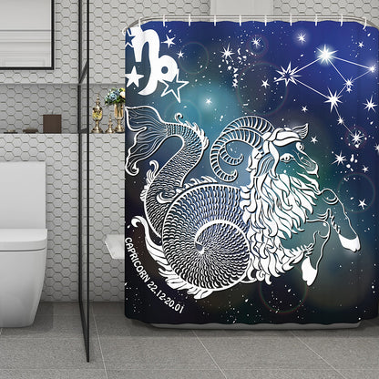 Constellation Of Capricorn Print Polyester Shower Curtain