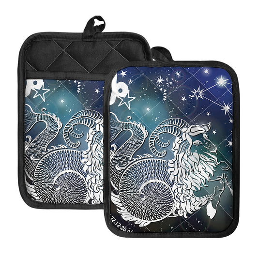 Constellation Of Capricorn Print Pot Holders With Pocket