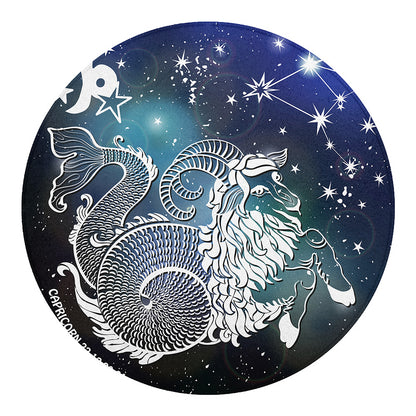 Constellation Of Capricorn Print Round Blanket