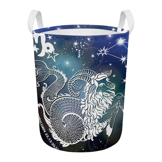 Constellation Of Capricorn Print Round Laundry Basket