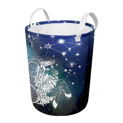 Constellation Of Capricorn Print Round Laundry Basket