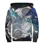 Constellation Of Capricorn Print Sherpa Lined Zip Up Hoodie