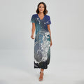 Constellation Of Capricorn Print Short Sleeve Maxi Dress