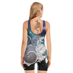 Constellation Of Capricorn Print Sleeveless One Piece Swimsuit