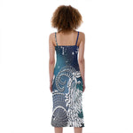 Constellation Of Capricorn Print Slim Fit Midi Cami Dress