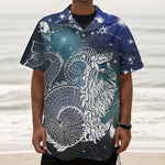 Constellation Of Capricorn Print Textured Short Sleeve Shirt