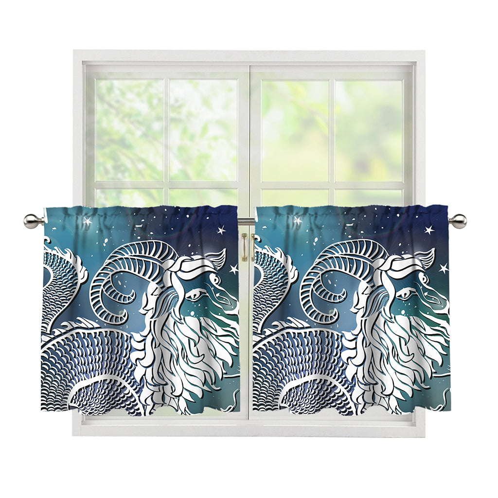 Constellation Of Capricorn Print Tier Curtains