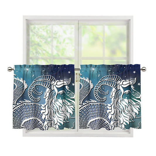 Constellation Of Capricorn Print Tier Curtains