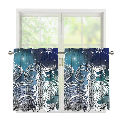 Constellation Of Capricorn Print Tier Curtains