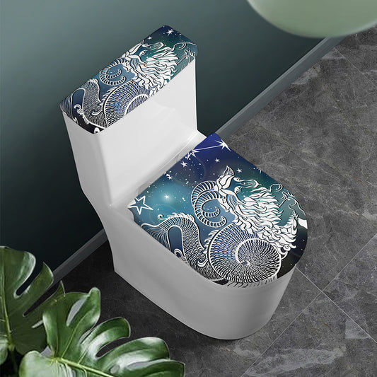Constellation Of Capricorn Print Toilet Lid And Tank Cover Set