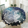 Constellation Of Capricorn Print Waterproof Round Tablecloth