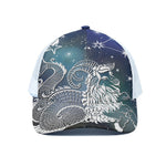 Constellation Of Capricorn Print White Mesh Trucker Cap