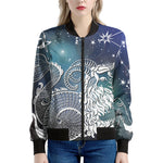 Constellation Of Capricorn Print Women's Bomber Jacket