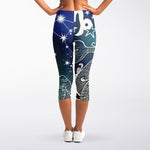 Constellation Of Capricorn Print Women's Capri Leggings